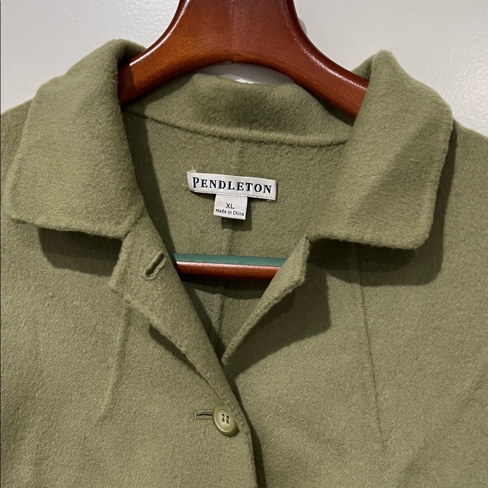 Pendleton Sage Green 100% Merino Wool Jacket Sz XL - Picture 4 of 10